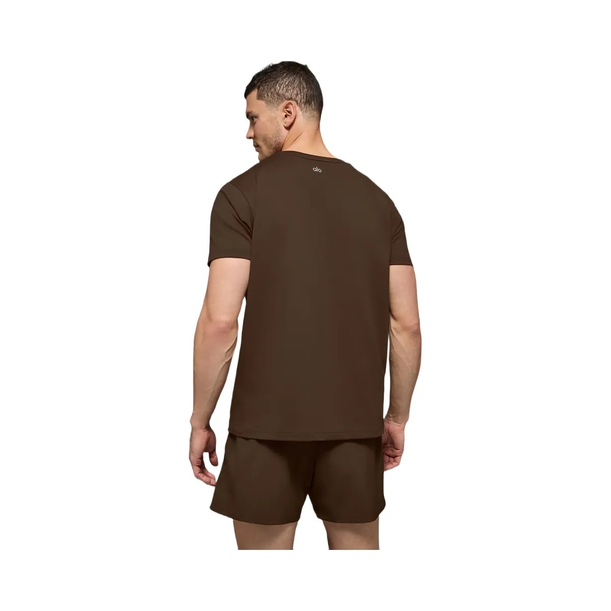 Alo Men's Conquer Reform Crewneck Short Sleeve - Espresso - HypeFly India View 3