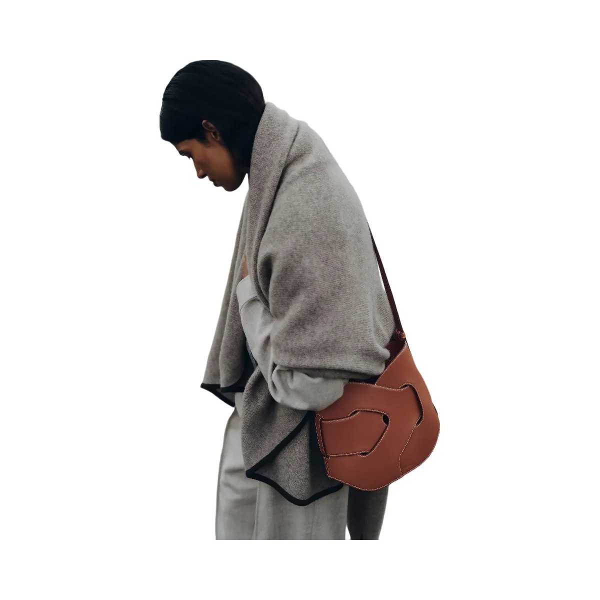 Polene Nodde Hobo Smooth Cognac - HypeFly India View 2