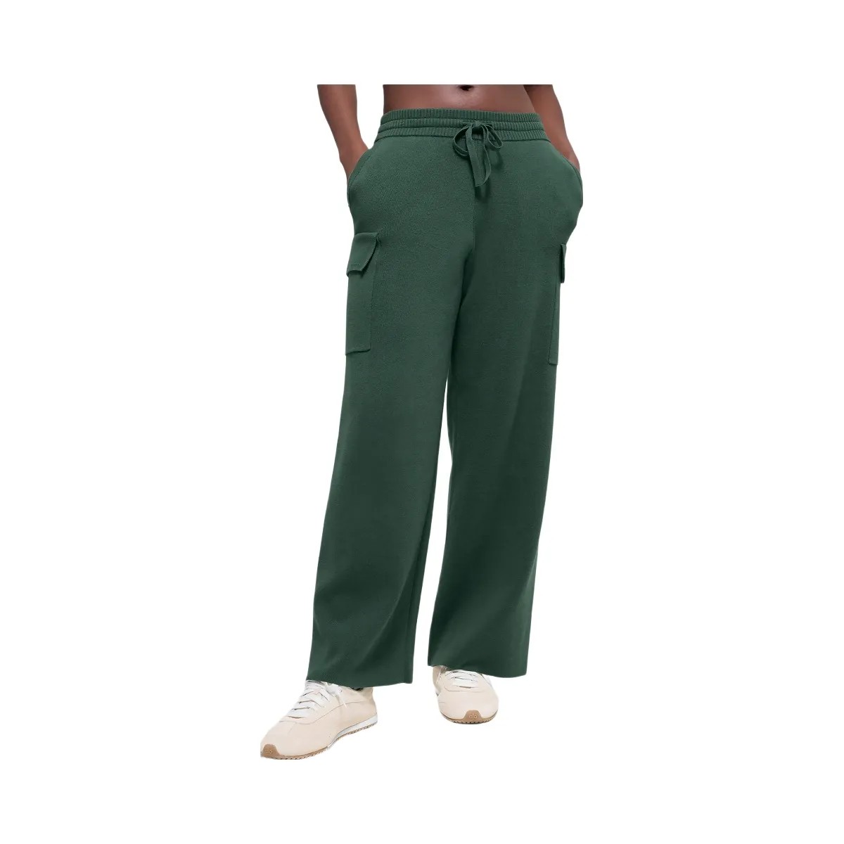 Alo Women's Scholar Knit High-Waist Cargo Pant - Clover Green - HypeFly India View 1