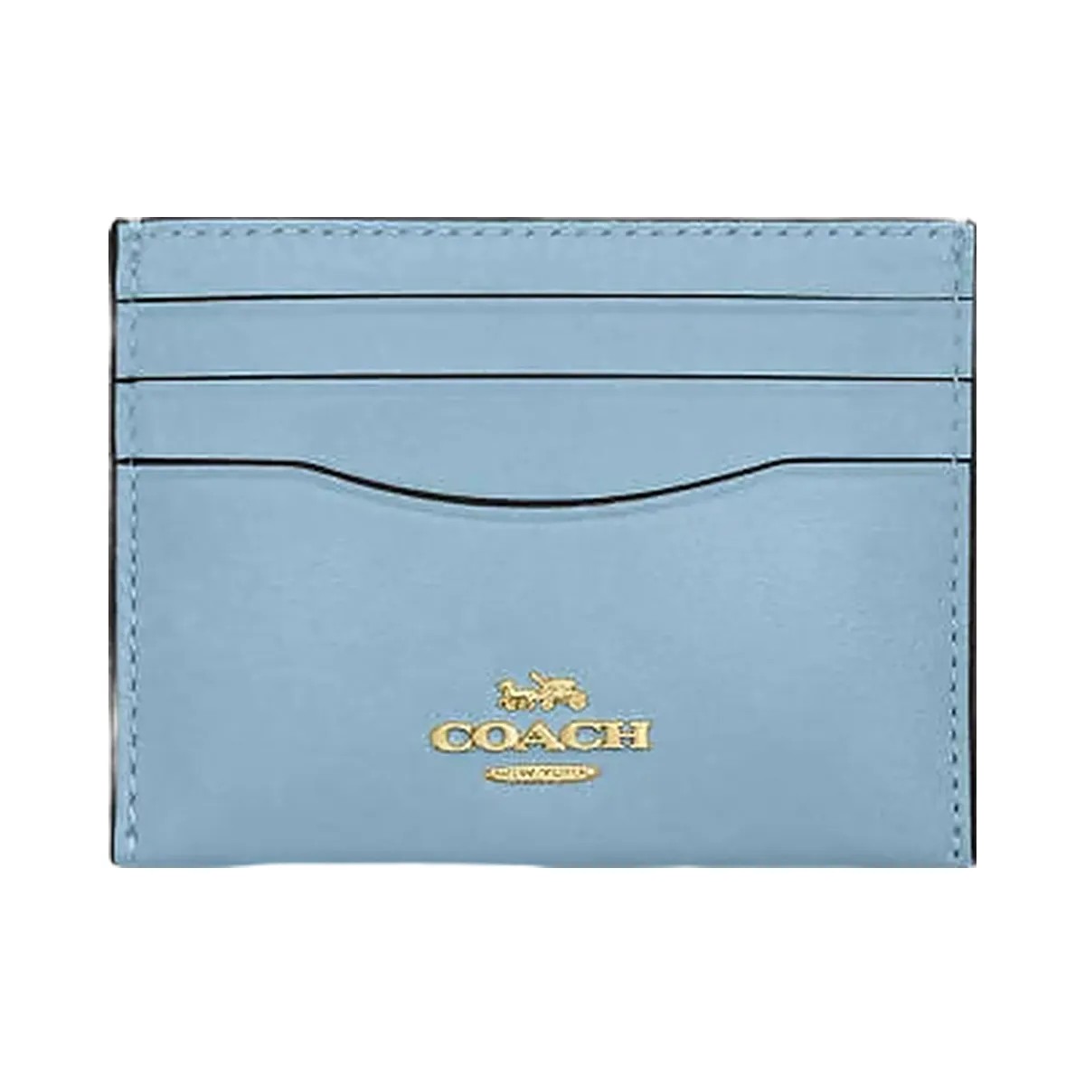 Coach Slim Id Card Case Glazed Leather-Im-Powder Blue - HypeFly India View 3