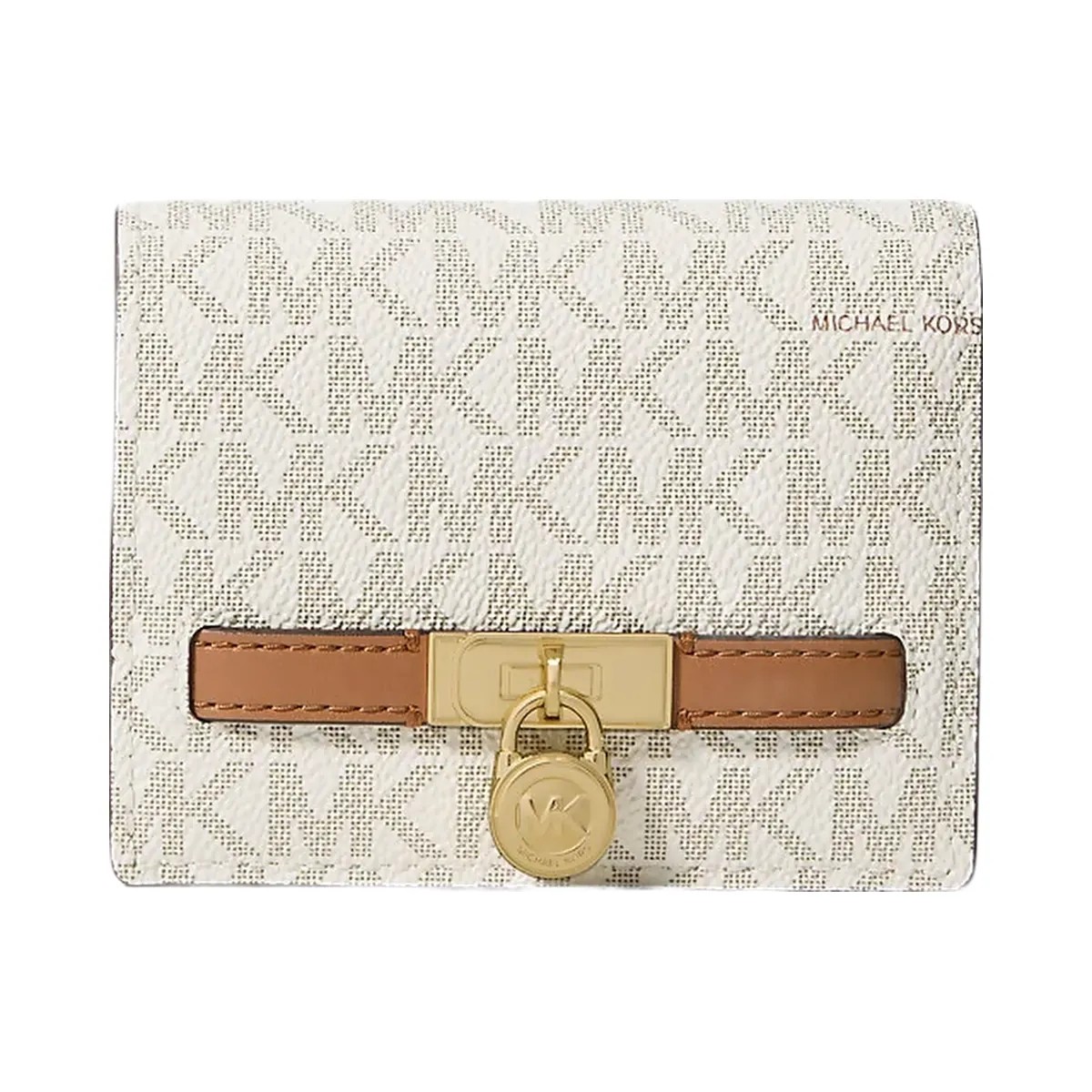 Michael Kors Hamilton Moderne Small Signature Logo Wallet Vanilla-Acorn - HypeFly India View 1
