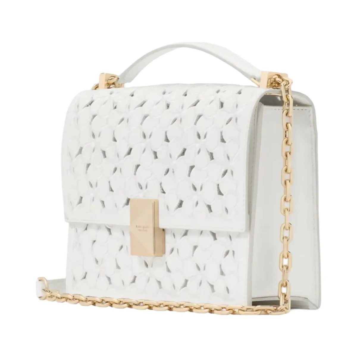 Kate Spade Deco Eyelet Chain Shoulder Bag True White - HypeFly India View 1
