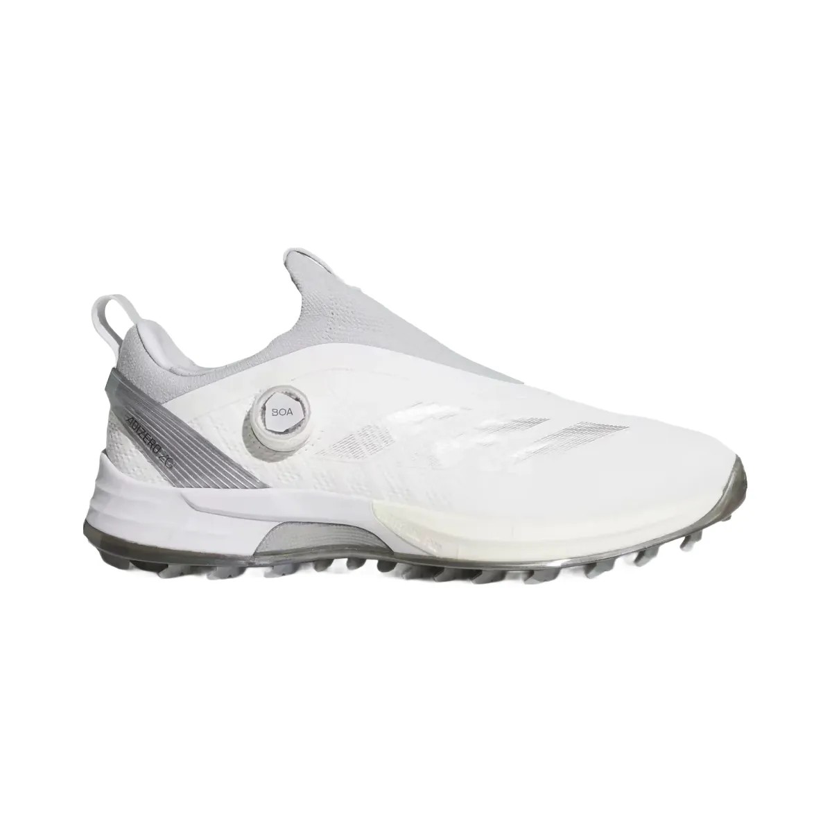Adidas Adizero Zg Boa Spikeless Golf Cloud White Silver Metallic - HypeFly India View 1
