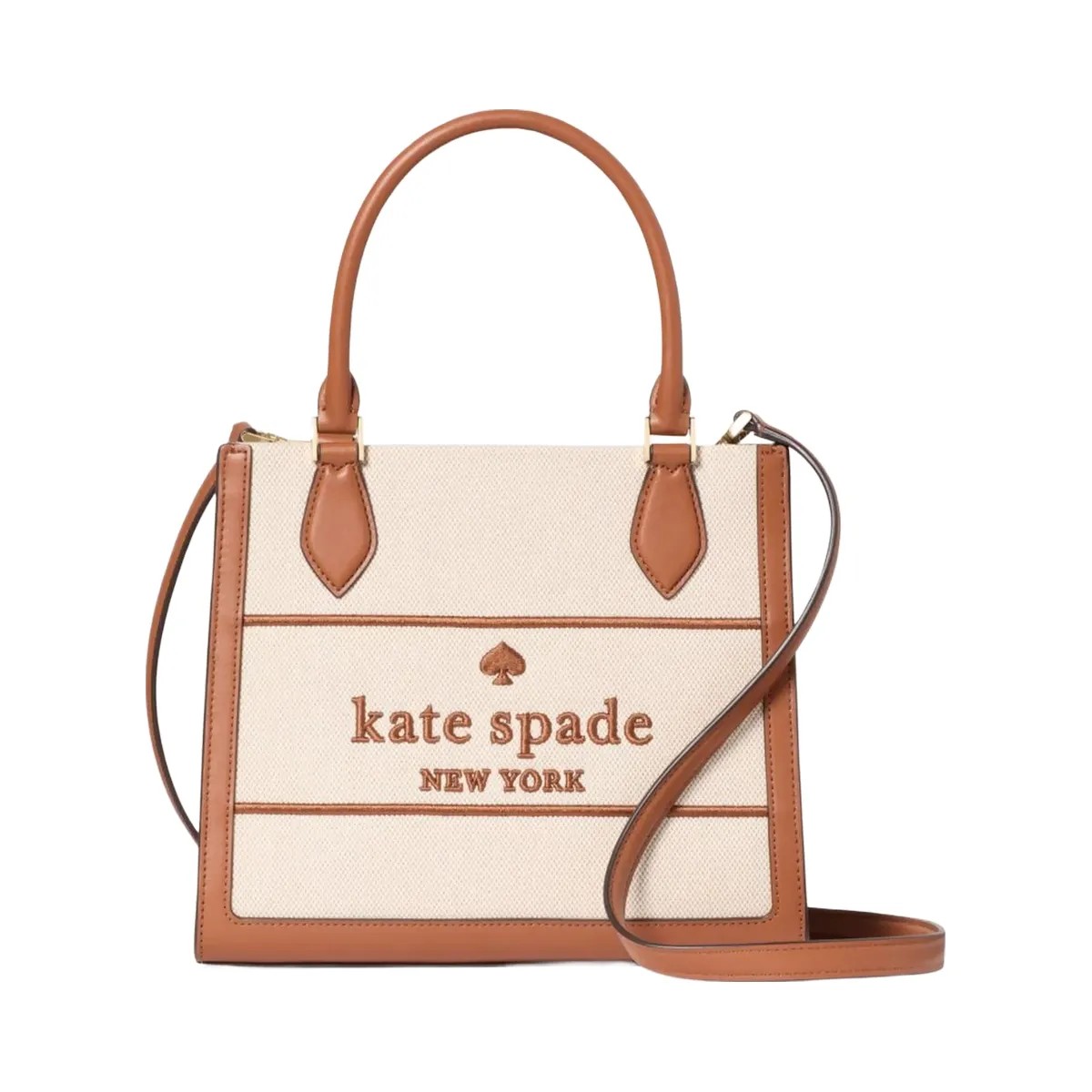 Kate Spade Ellie Canvas Small Tote Warm Gingerbread Multi - HypeFly India View 1
