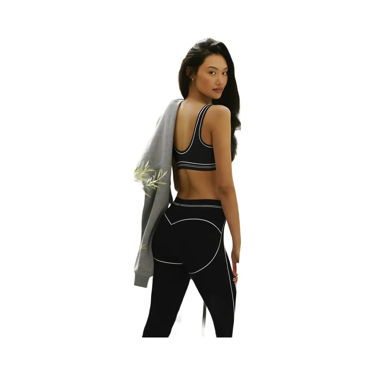 Alo Women's Airbrush High-Waist Heart Throb Legging - Black/White - HypeFly India View 6