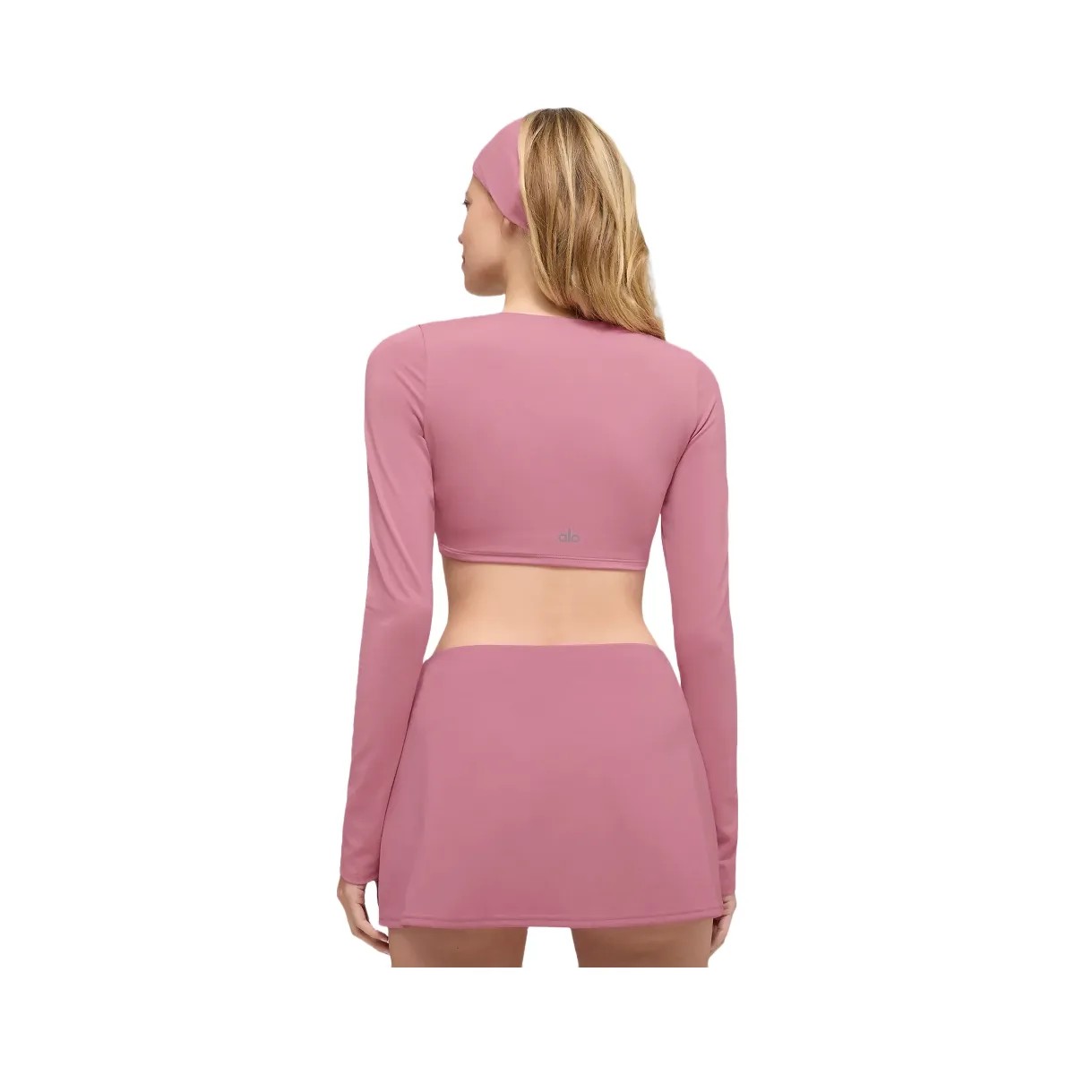 Alo Women's ALO Softsculpt Precision Long Sleeve Bra - Pink Wild Rose - HypeFly India View 2