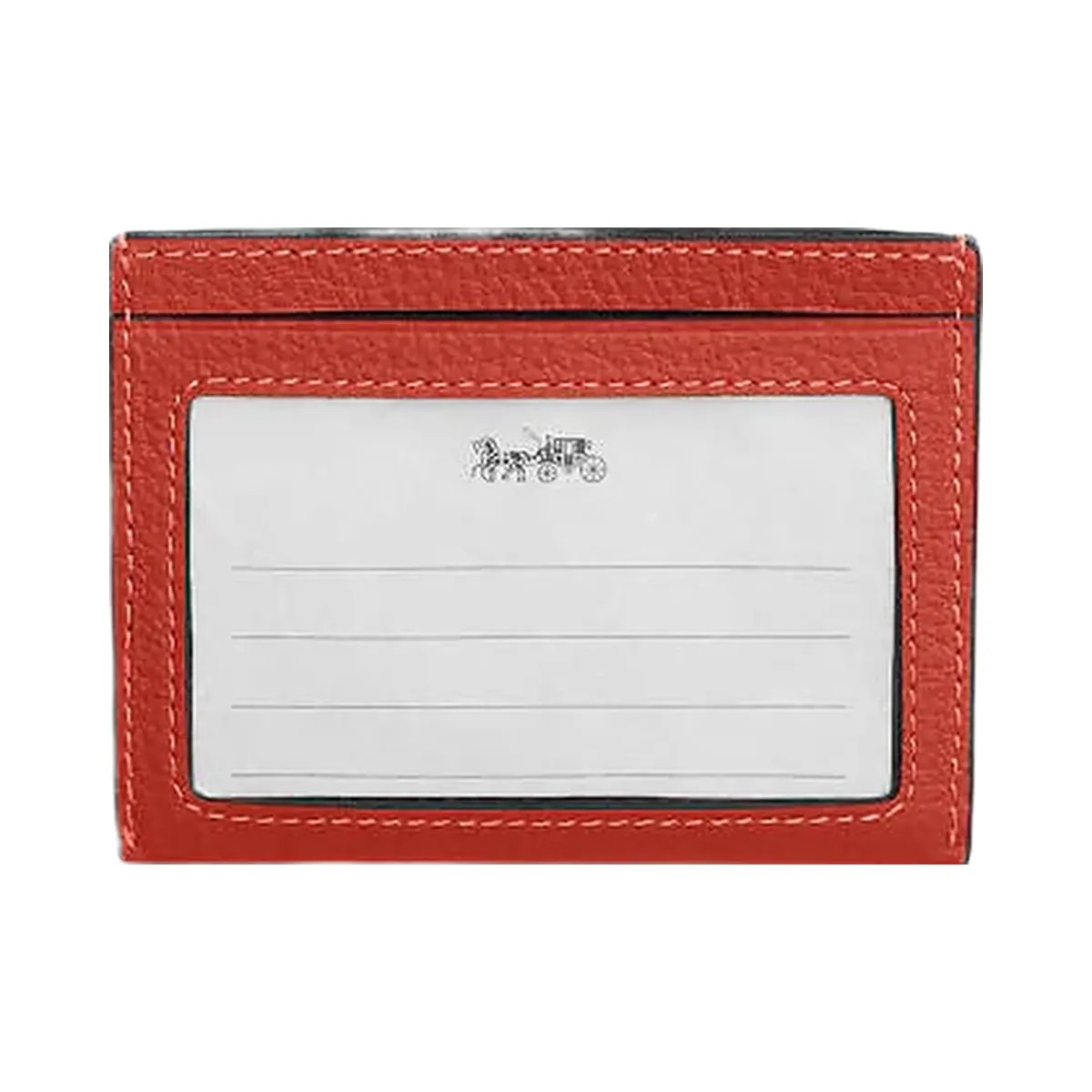 Coach Slim Id Card Case Pebbled Leather-Mango - HypeFly India View 1