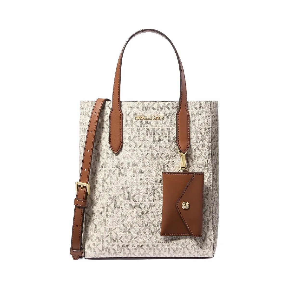 Michael Kors Vincent Small Signature Logo Convertible Tote Bag with Card Case Vanilla - HypeFly India View 1
