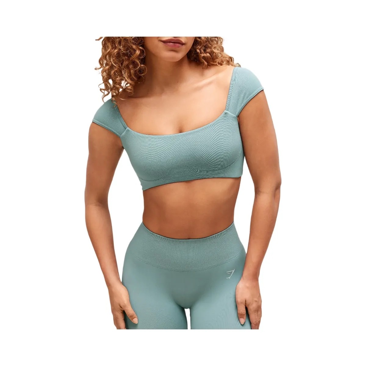 Gymshark Soft Sculpt Cap Sleeve Bralette - Rest Blue - HypeFly India View 4