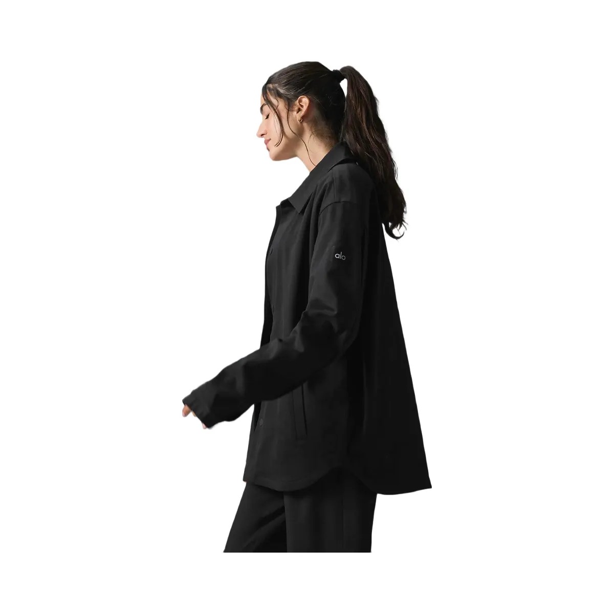 Alo Women's Edition Sueded Jacket - Black - HypeFly India View 2