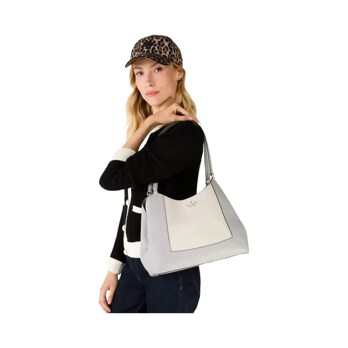 Kate Spade Lena Colorblock Large Triple Compartment Shoulder Bag Mountain Grey Multi - HypeFly India View 2
