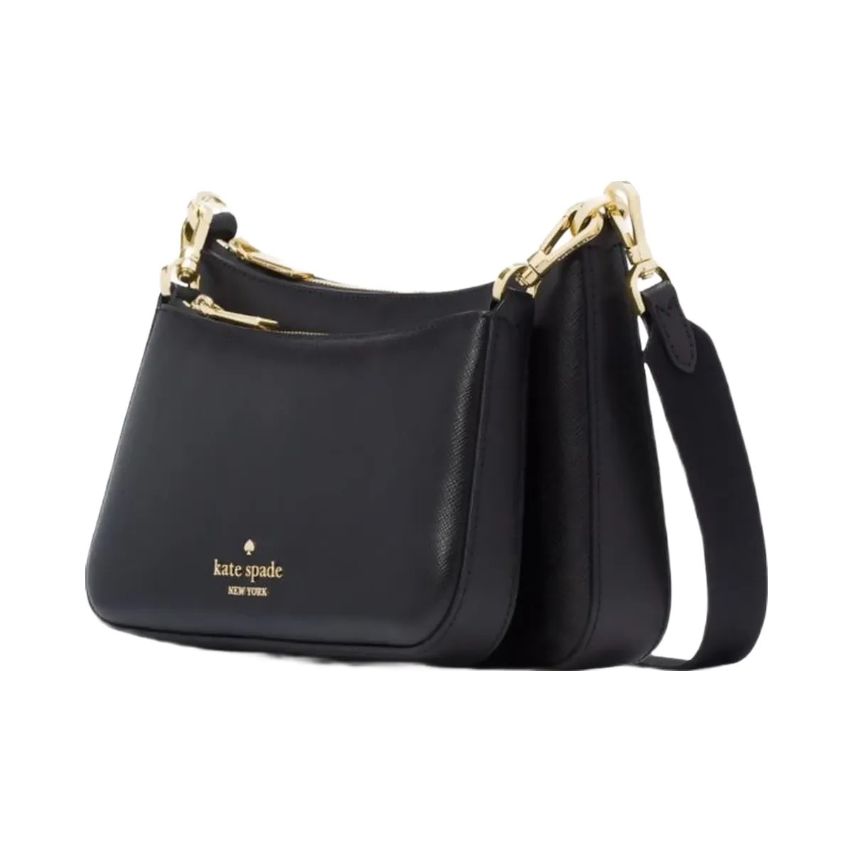 Kate Spade Duet Saffiano Leather Small Crossbody Black - HypeFly India View 3