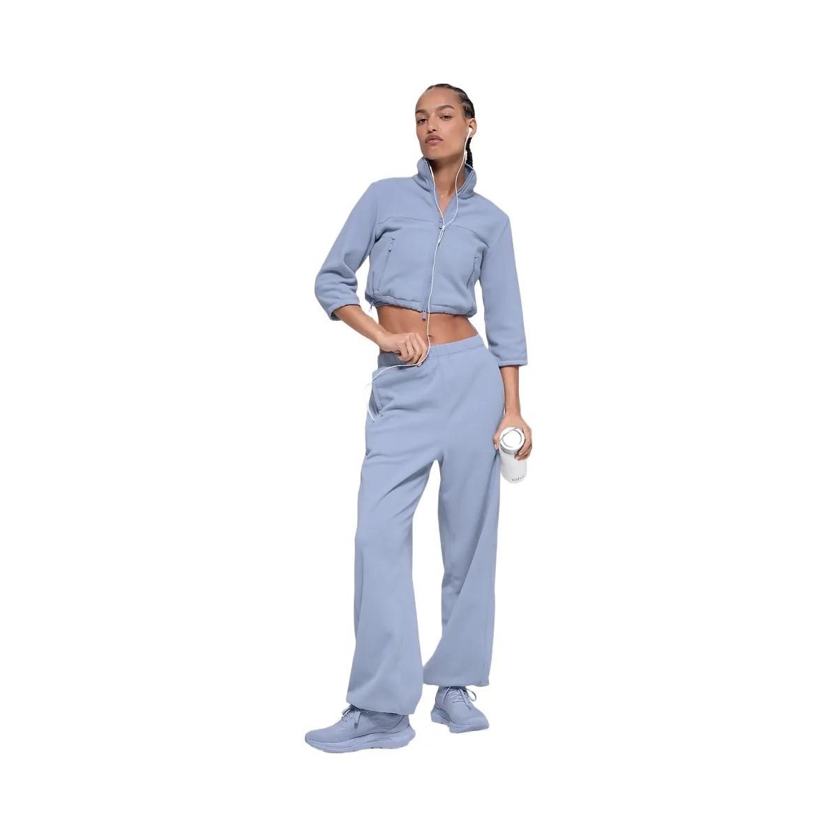 Alo Women's Polar Fleece High-Waist Retreat Jogger - Winter Frost - HypeFly India View 5
