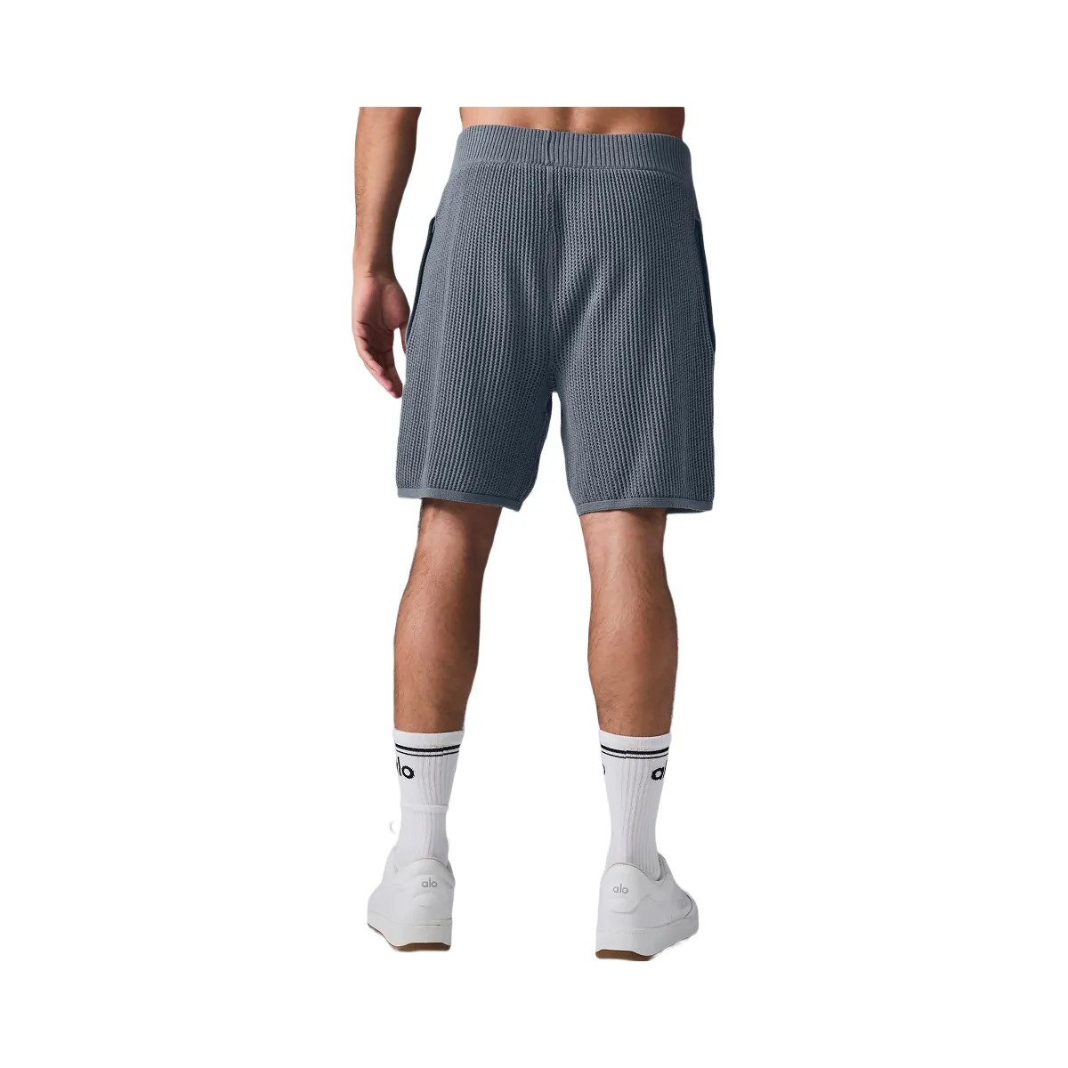 Alo Men's Open-Knit Short - Steel Grey - HypeFly India View 4