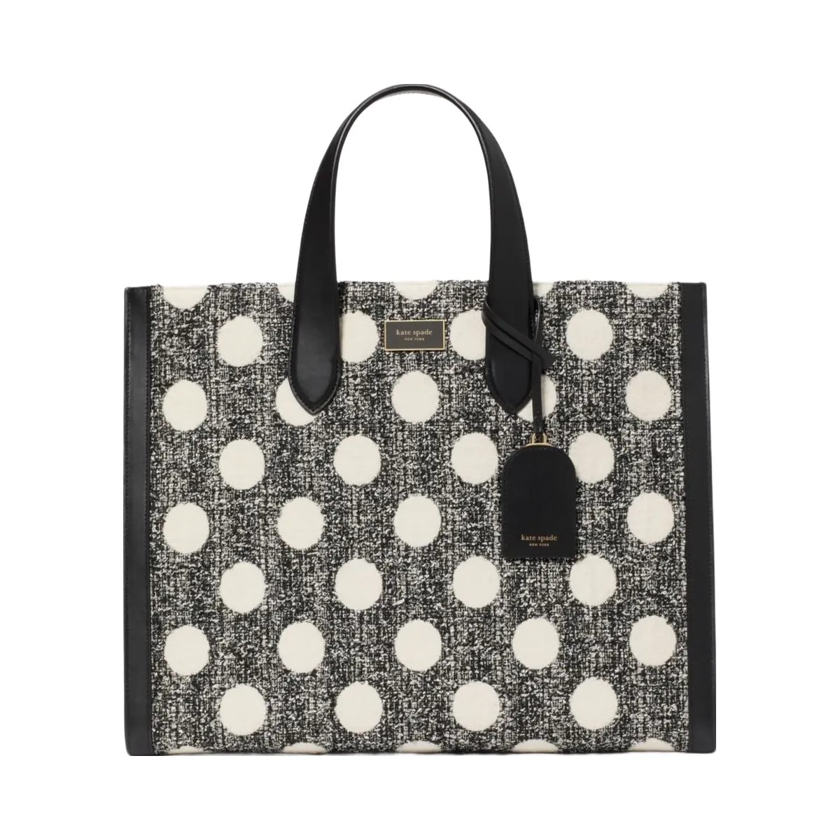 Kate Spade Manhattan Dot Tweed Large Tote Black Multi - HypeFly India View 1