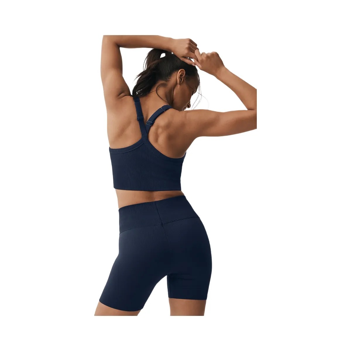 Alo Women's Seamless Ribbed Favorite Bra Tank - Navy - HypeFly India View 2