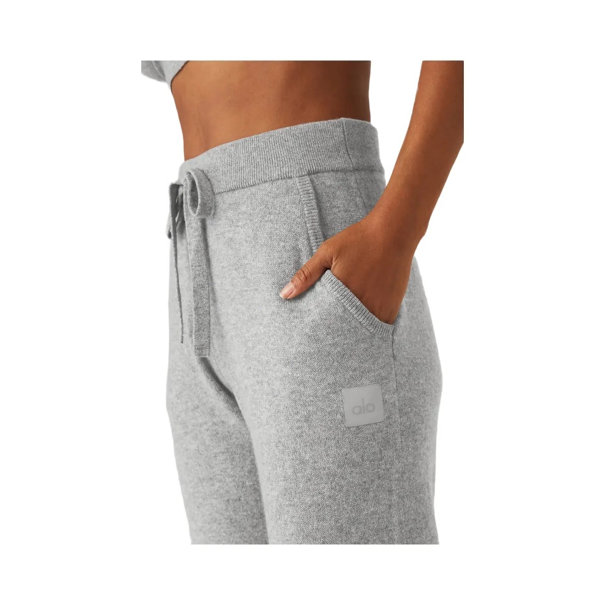 Alo Women's High-Waist Cashmere Jet Set Pant - Dove Grey Heather - HypeFly India View 2