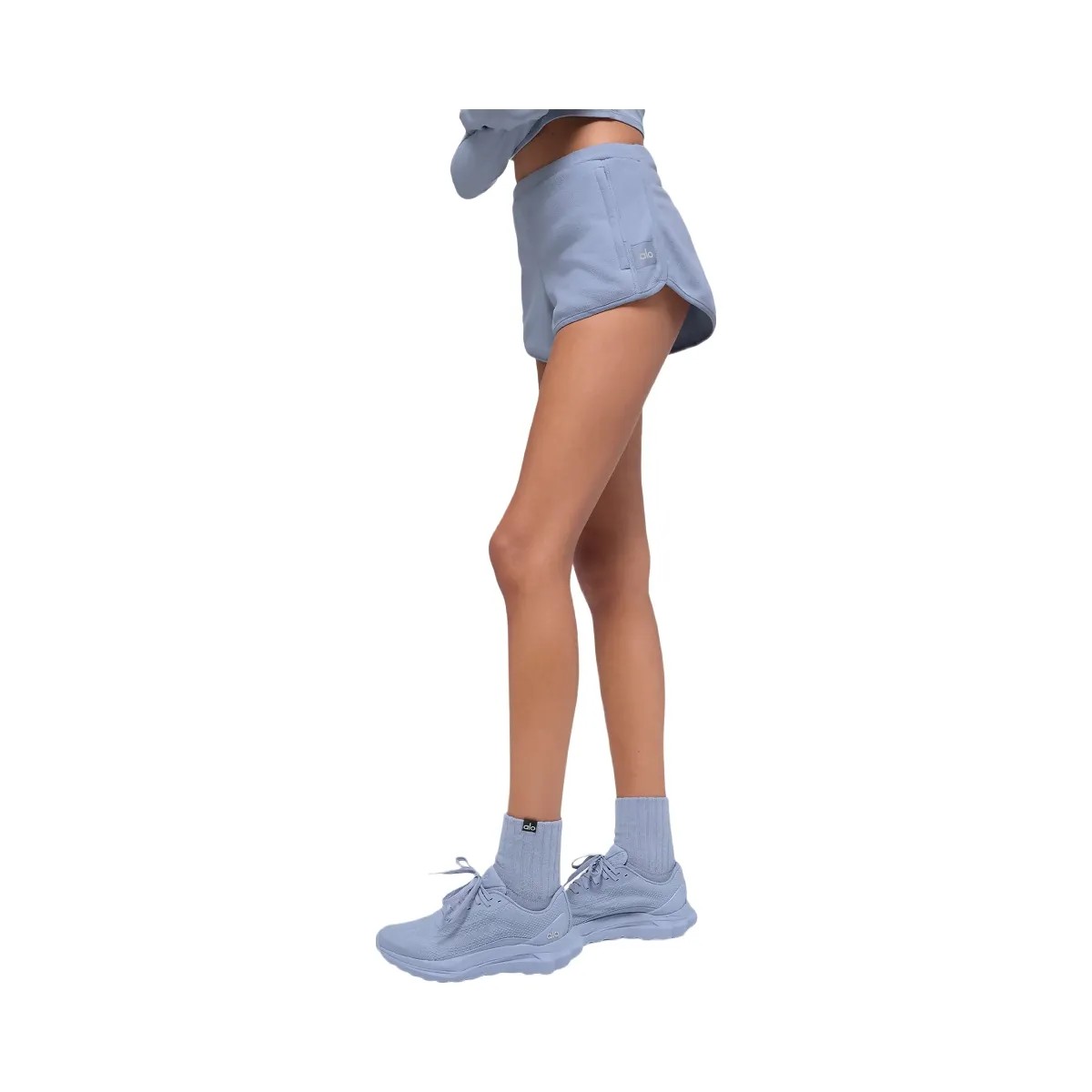 Alo Women's Polar Fleece Retreat Short - Winter Frost - HypeFly India View 4