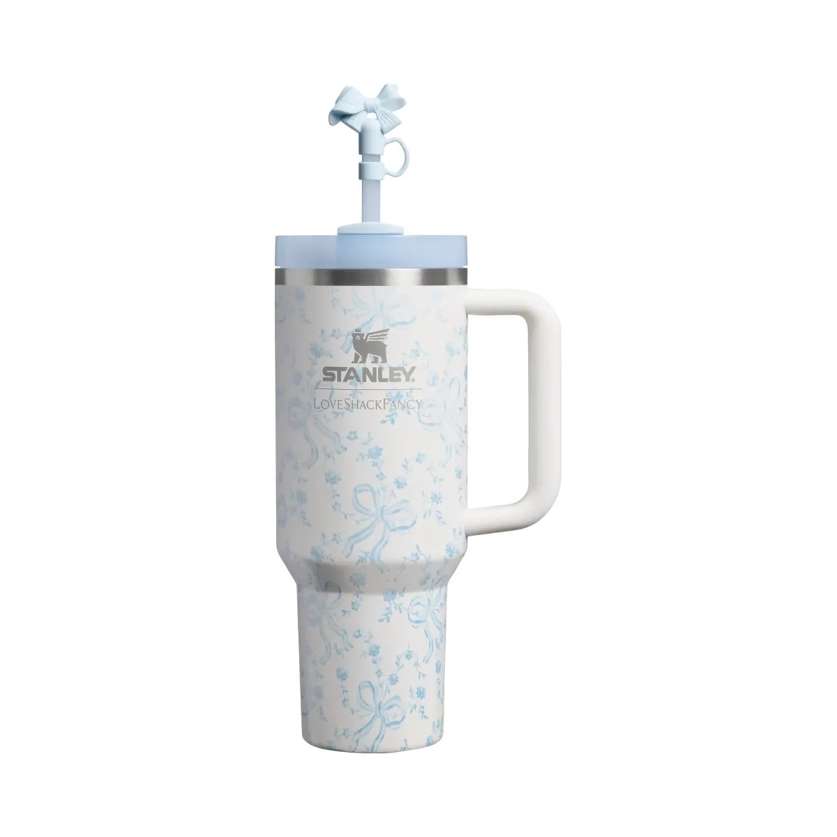 Stanley 1913 x LoveShackFancy Holiday Quencher H2.0 FlowState Tumbler (40OZ) Coquette Bow Winter Ice - HypeFly India View 1