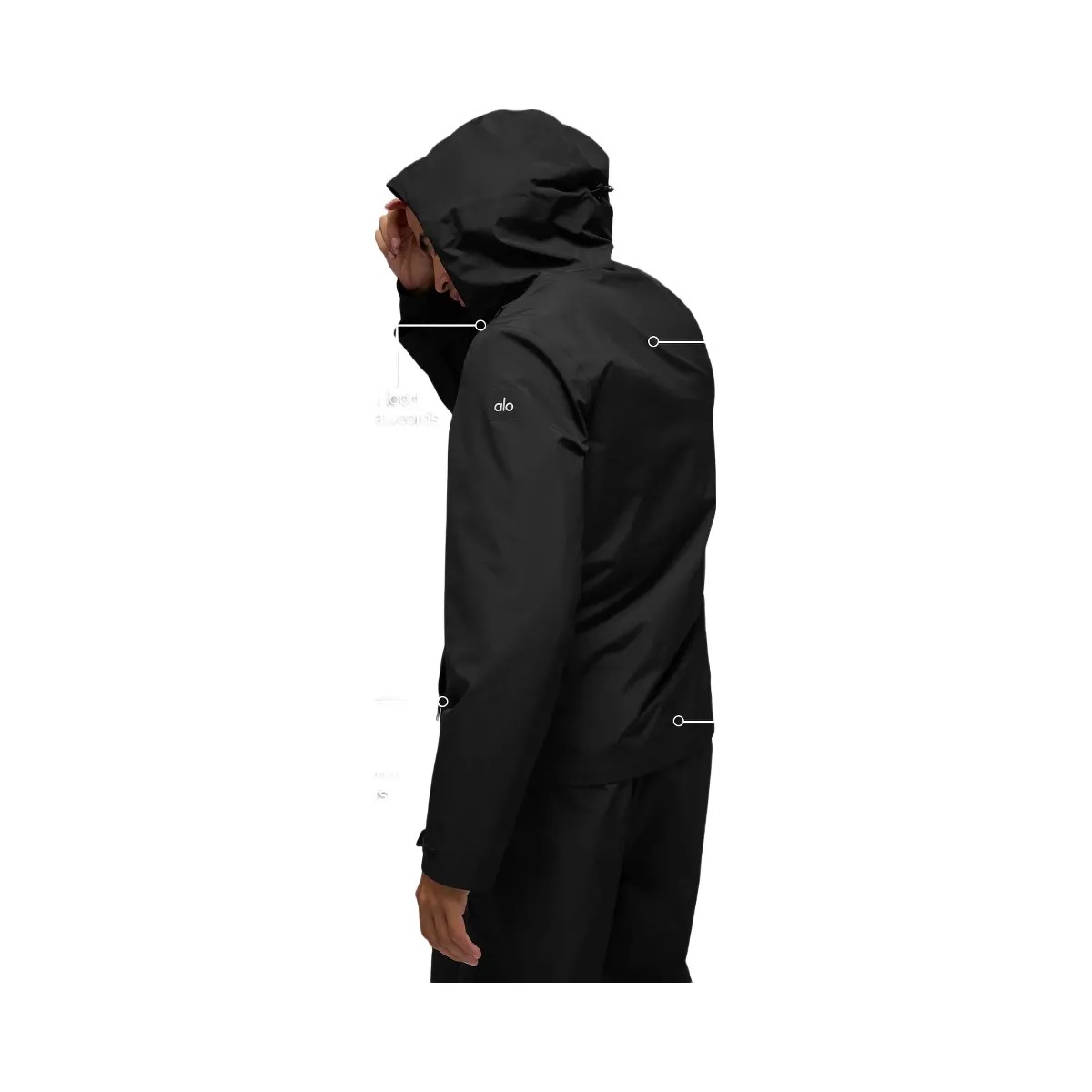 Alo Men's Alpha Shell Jacket - Black - HypeFly India View 2