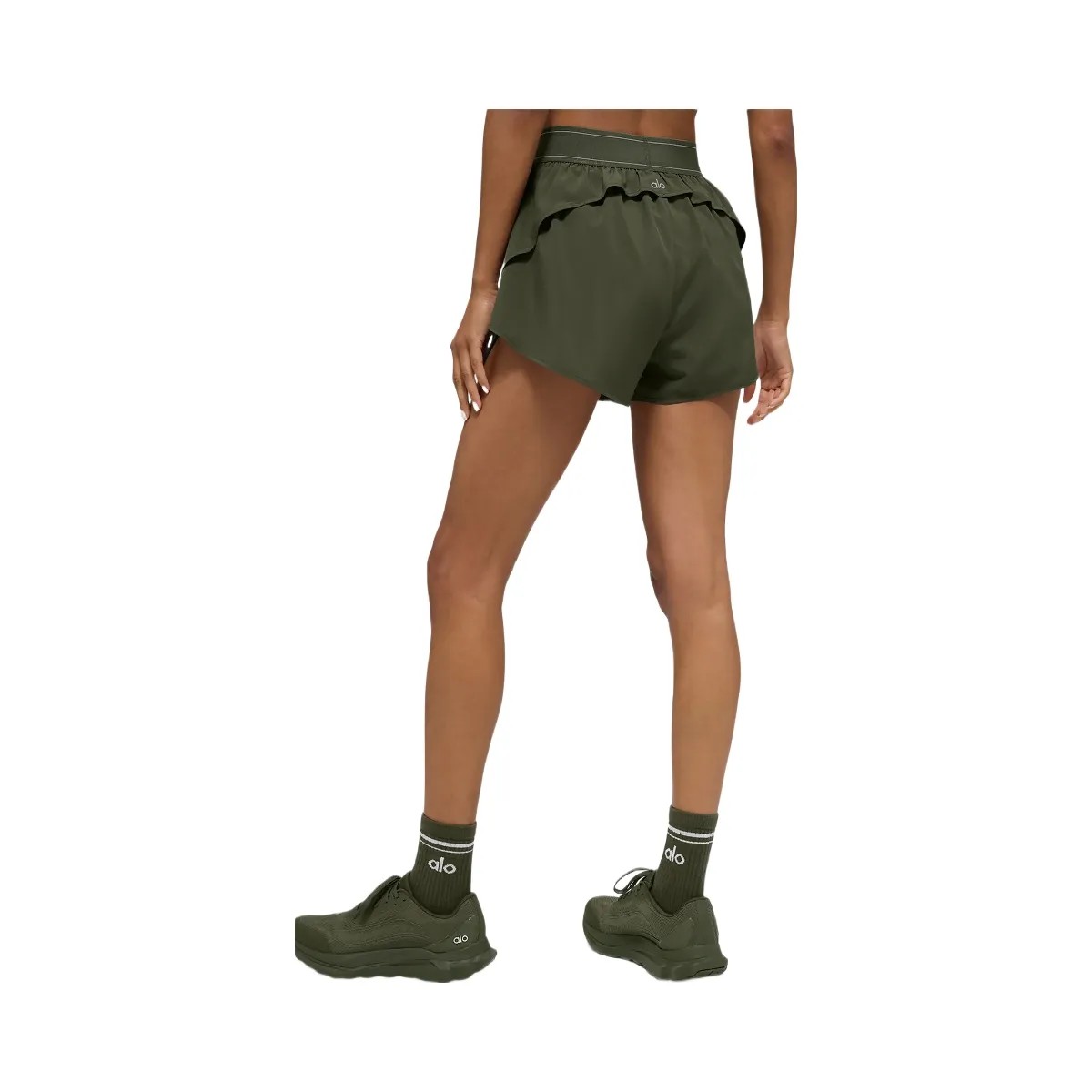 Alo Women's Match Point Short - Green Olive - HypeFly India View 2