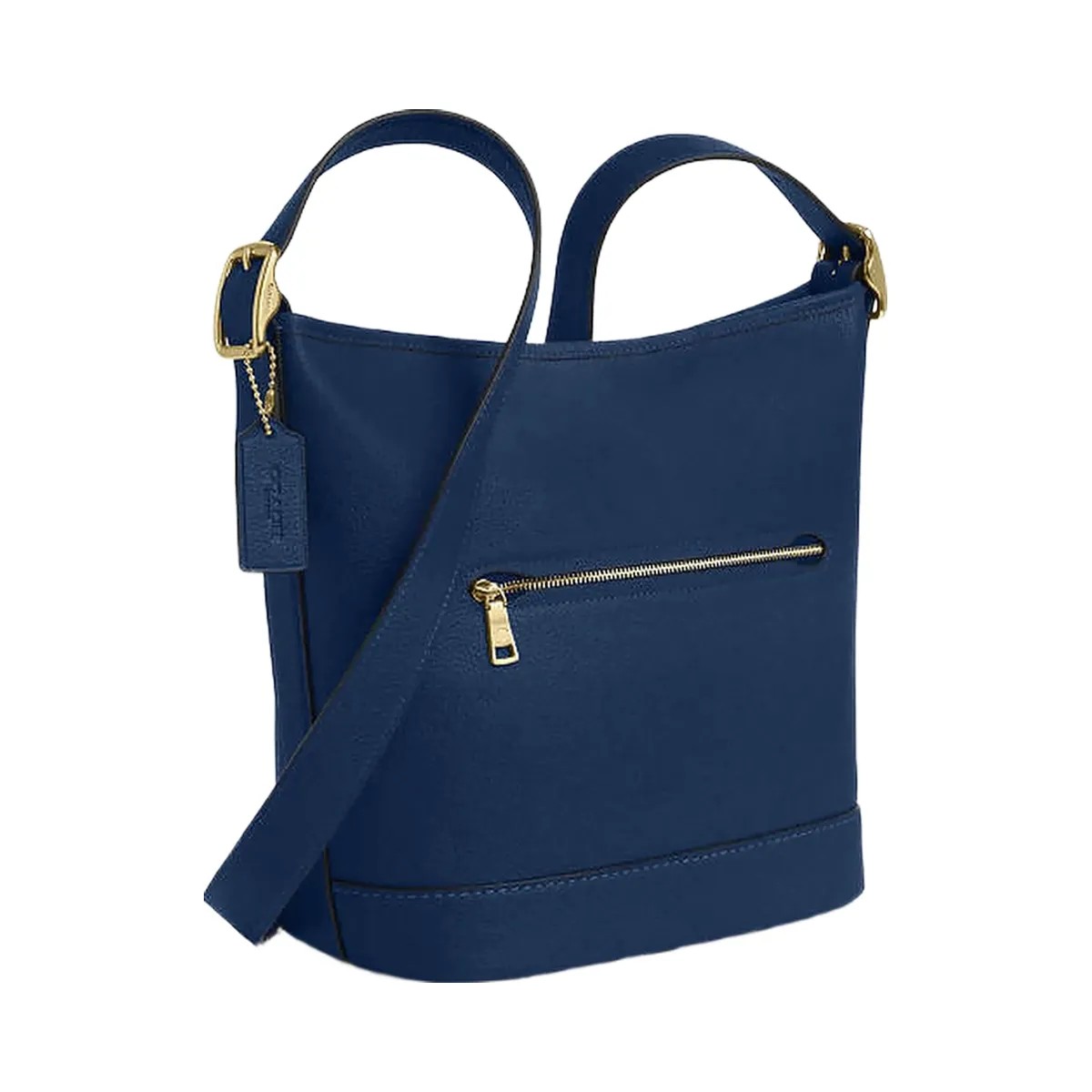 Coach Jude Duffle Bag Pebbled Leather-Gold-Deep Blue - HypeFly India View 4