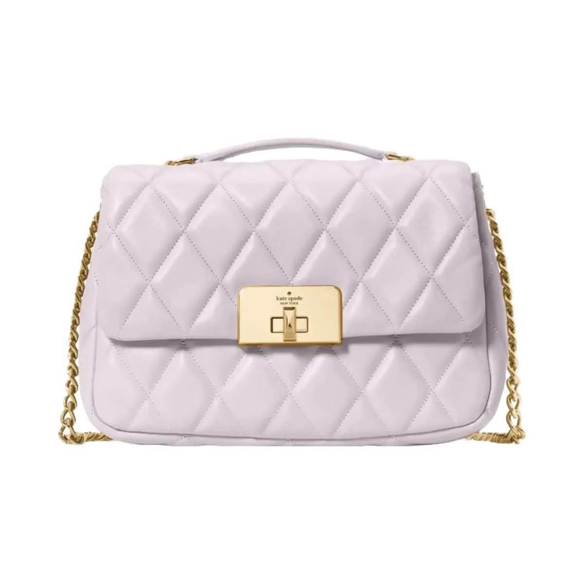 Kate Spade Carey Quilted Small Flap Crossbody Pale Amethyst - HypeFly India View 1