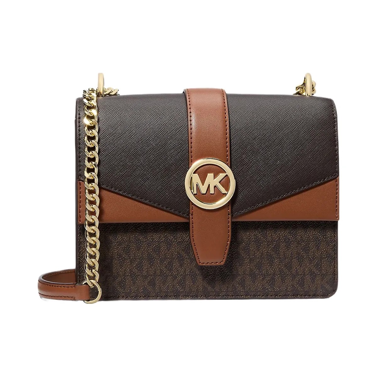 Michael Kors Greenwich Small Color-Block Signature Logo Crossbody Bag Brown Multi - HypeFly India View 1