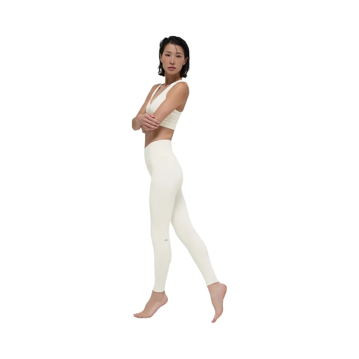 Alo Women's High-Waist Airbrush Legging - Ivory - HypeFly India View 4