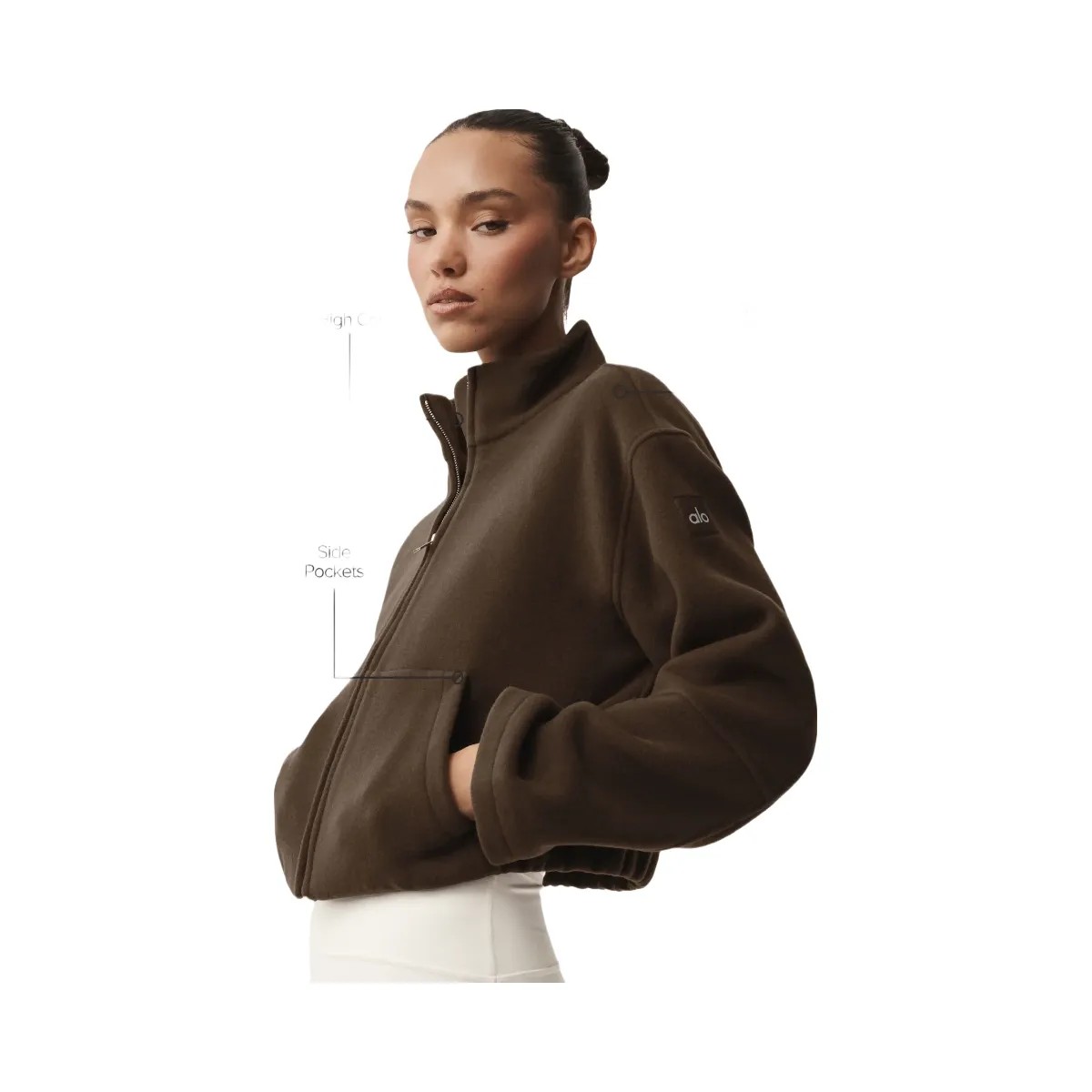 Alo Women's Double Face Wool City Girl Jacket - Espresso - HypeFly India View 2
