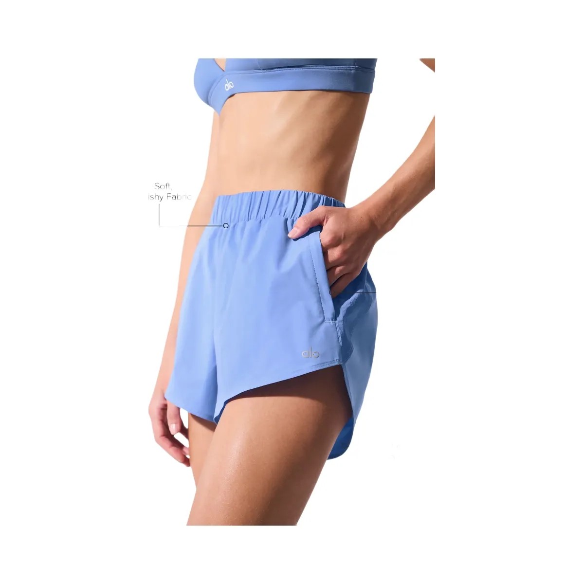 Alo Women's Playmaker Dolphin Short - Crystal Clear Blue - HypeFly India View 2