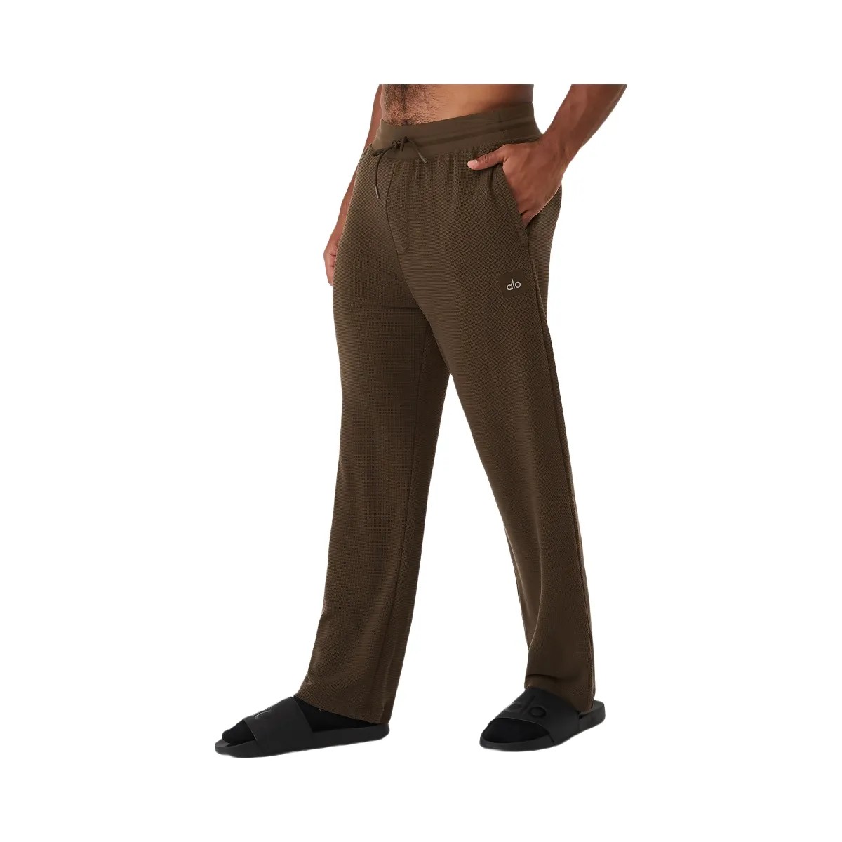 Alo Men's Micro Waffle Fast Break Sweatpant - Espresso - HypeFly India View 2