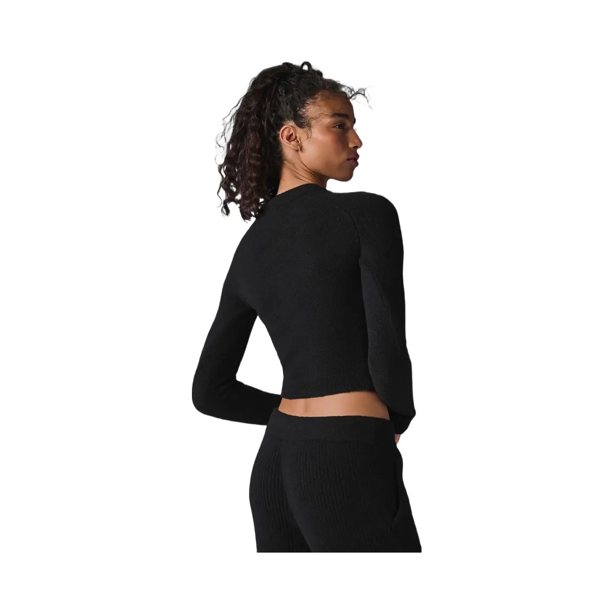 Alo Women's Snuggle Up Sweater Long Sleeve - Black - HypeFly India View 2