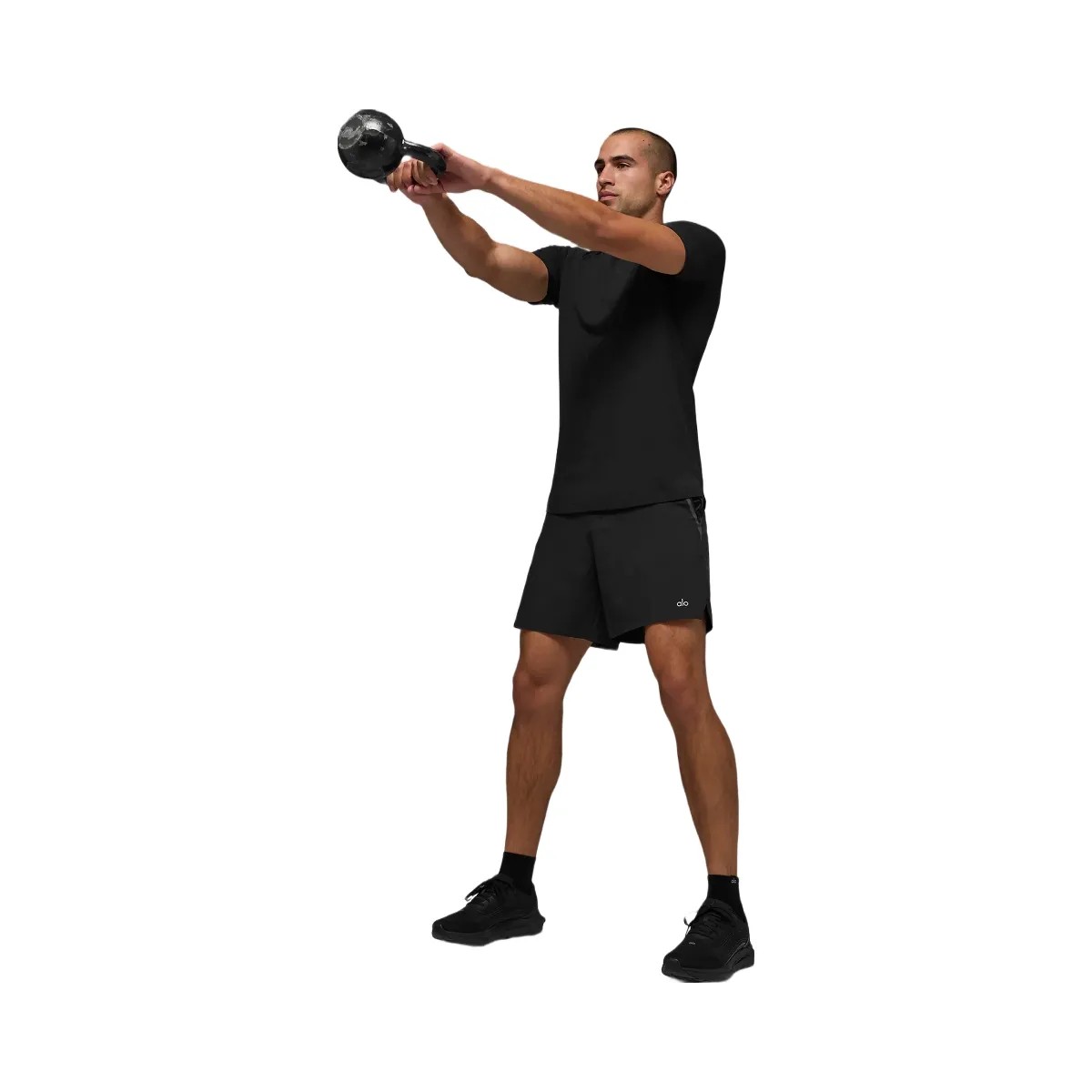 Alo Men's ALO Vapor Crewneck Short Sleeve - Black - HypeFly India View 4