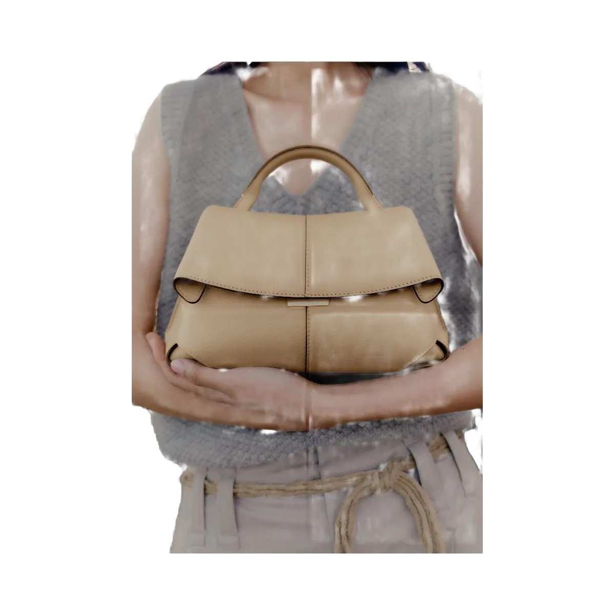 Polene Mokki Mini Textured Sand - HypeFly India View 3