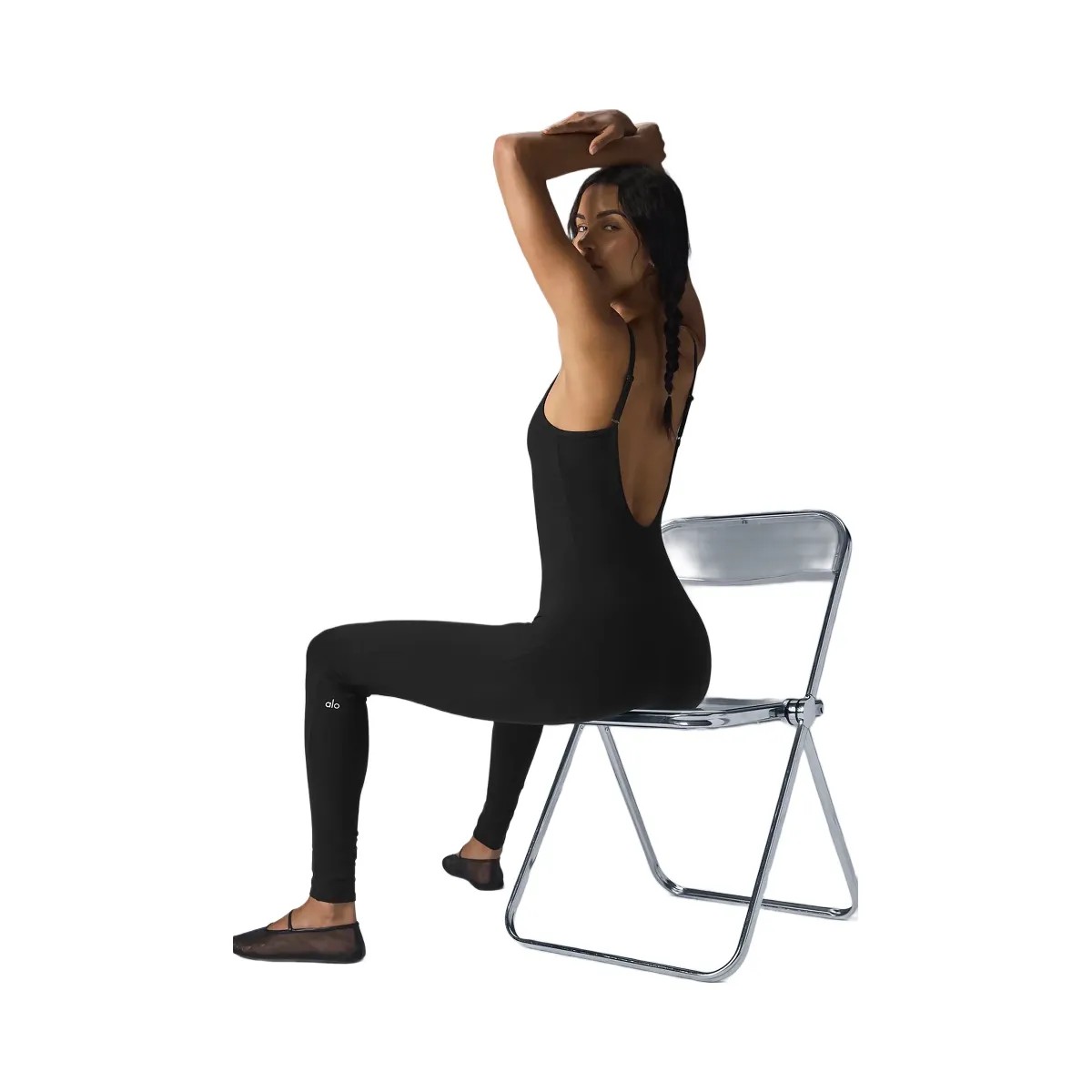 Alo Women's Airbrush One And Done Onesie - Black - HypeFly India View 5