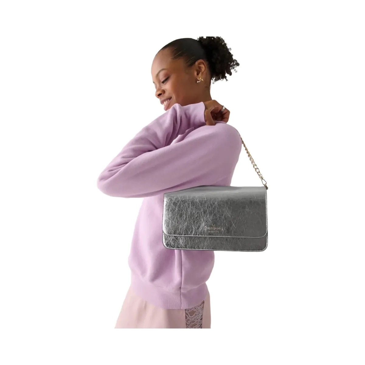 Kate Spade Madison Willow Medium Convertible Crossbody Silver - HypeFly India View 2