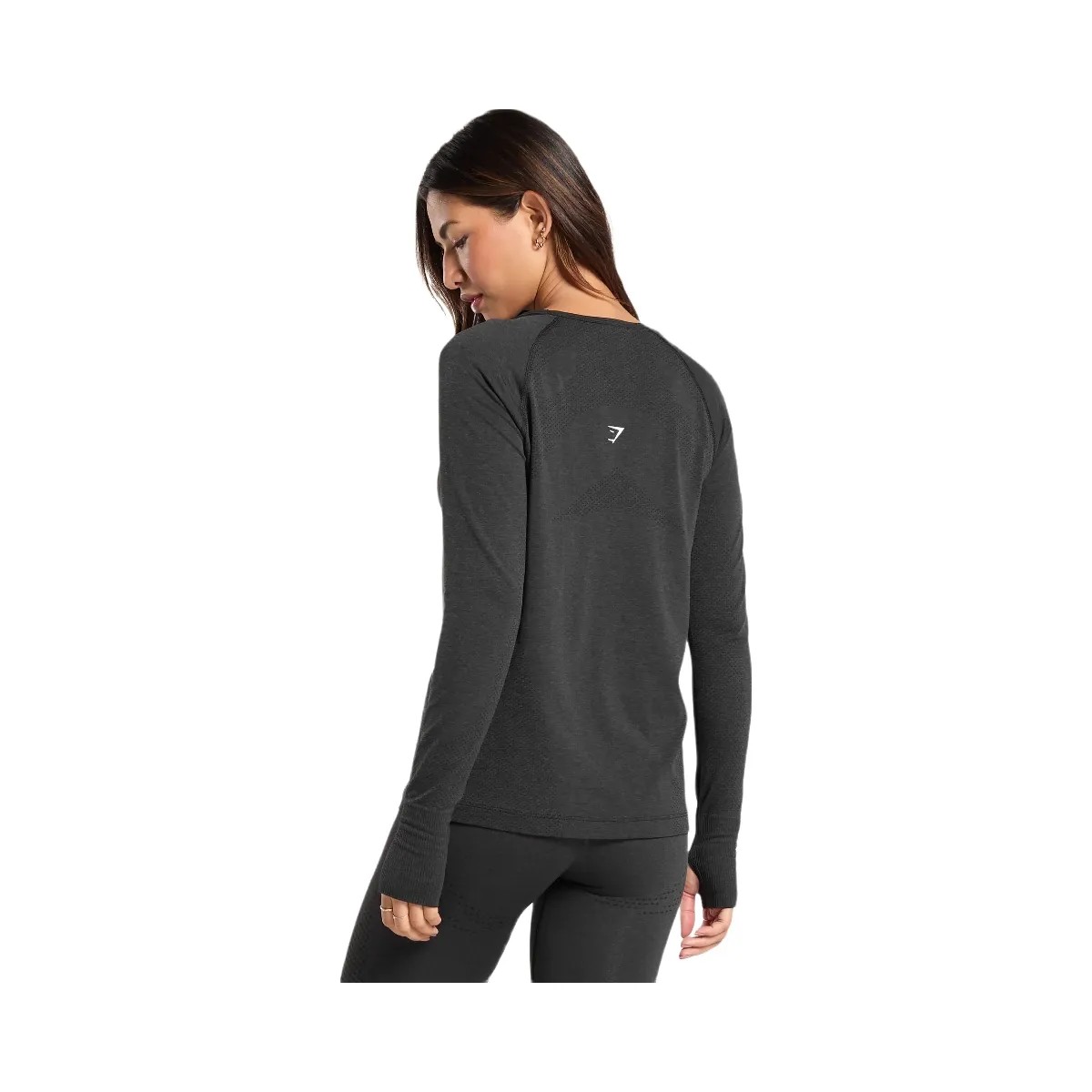 Gymshark Vital Light Long Sleeve Top - Black Marl - HypeFly India View 2