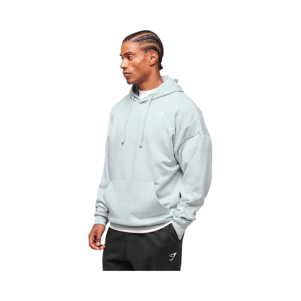 Gymshark Crest Oversized Hoodie - Smoke Blue - HypeFly India View 2