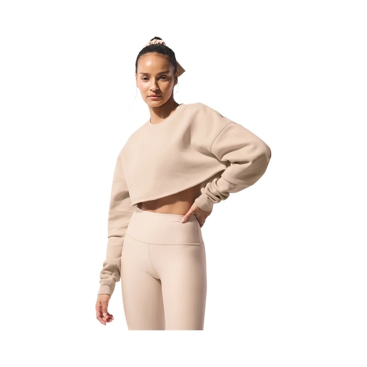Alo Women's Extreme Cropped Pullover - Macadamia - HypeFly India View 1
