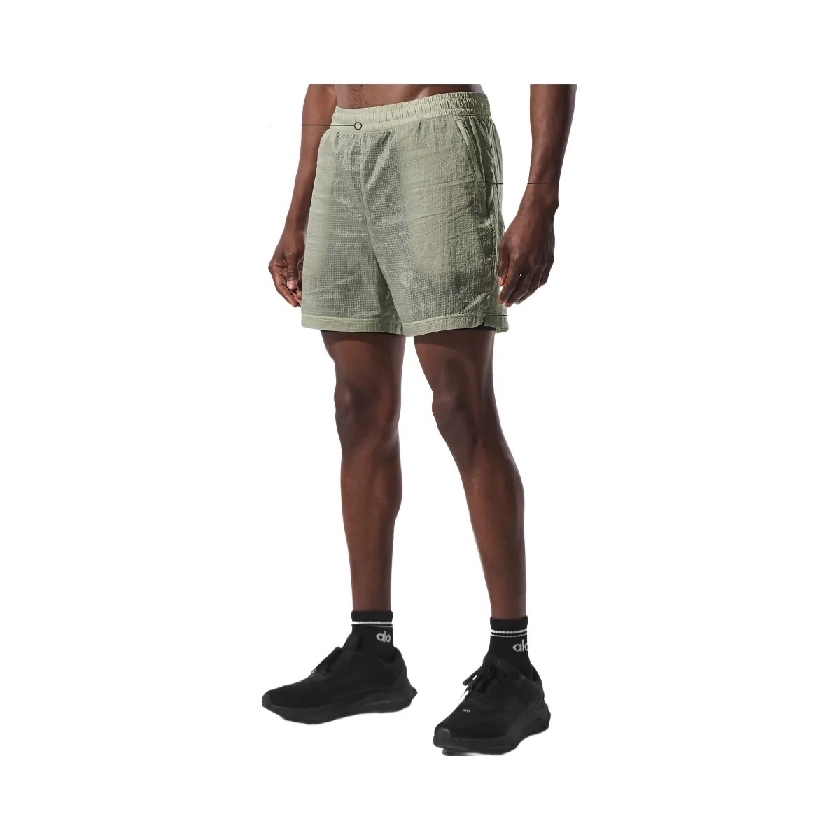 Alo Men's 5" Game Time Ripstop 2-In-1 Short - Limestone/Black - HypeFly India View 2