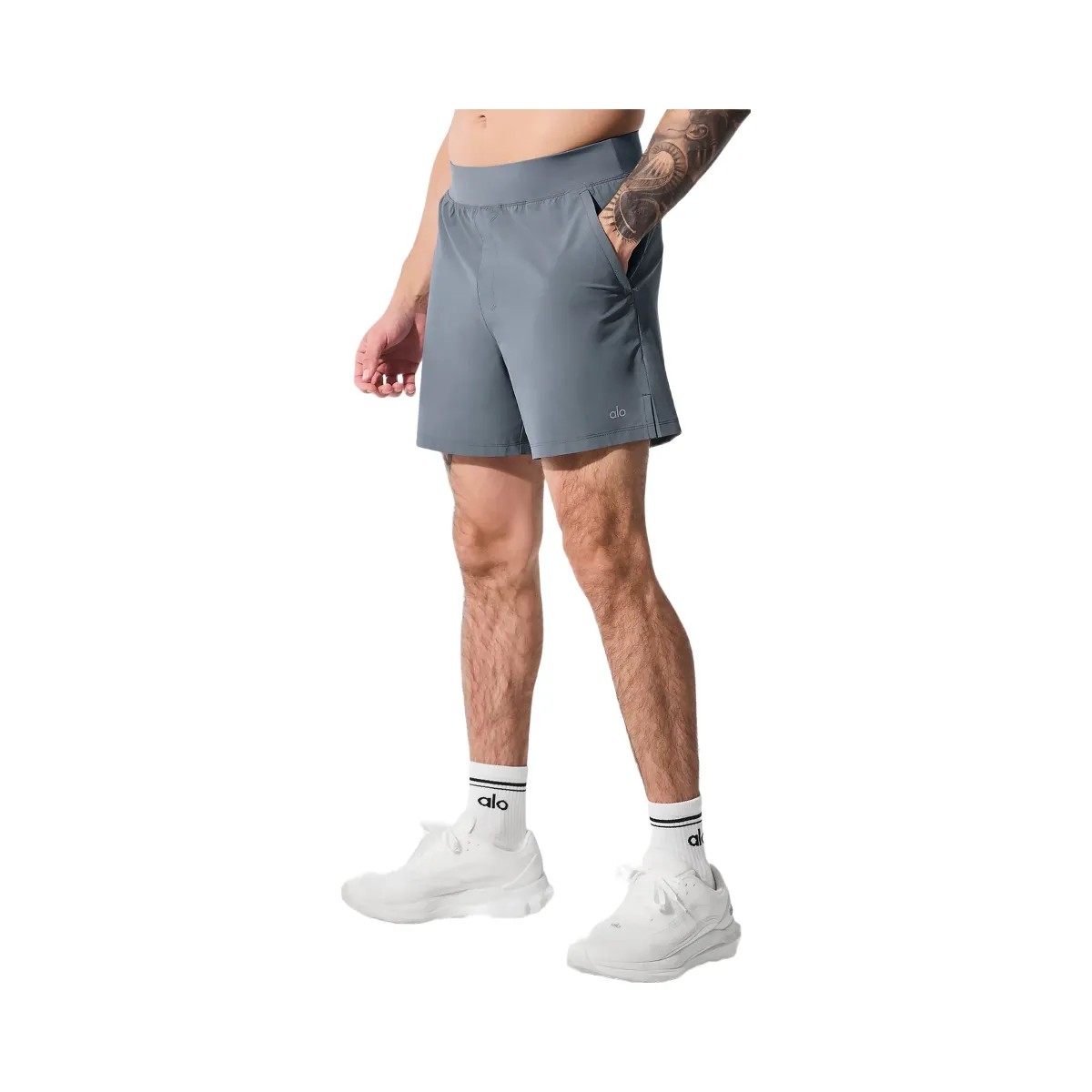 Alo Men's 5" Repetition Short - Steel Grey - HypeFly India View 2