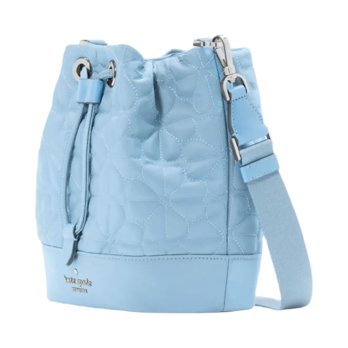 Kate Spade Flower Quilted Fabric Bucket Bag Montauk Blue - HypeFly India View 3