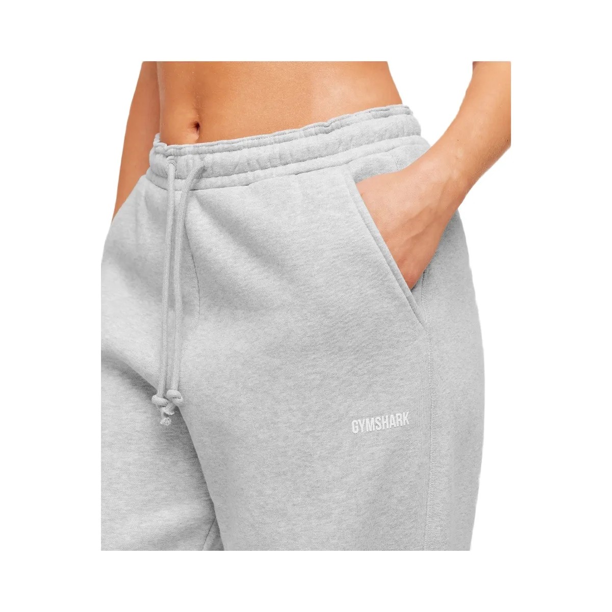 Gymshark Cosy Luxe Straight Leg Joggers - Soft Grey Marl - HypeFly India View 3