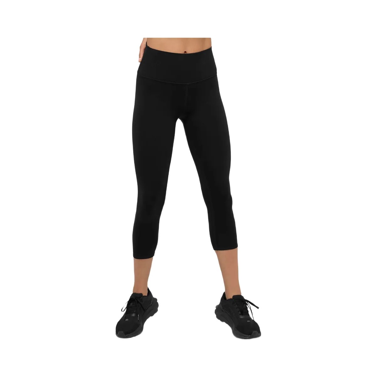 Alo Women's High-Waist Airbrush Capri - Black - HypeFly India View 3