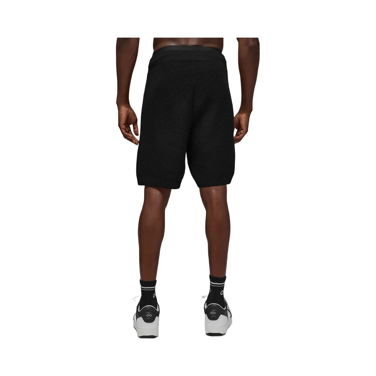 Alo Men's 7" Sports Club Sweater Knit Short - Black - HypeFly India View 4