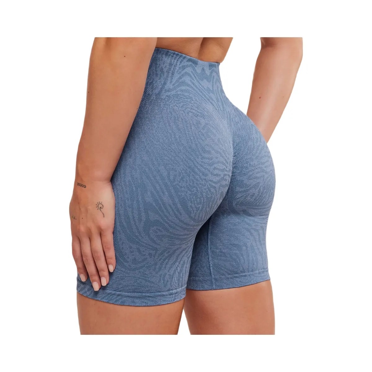 Gymshark Adapt Animal Seamless Shorts - Worn Blue/Peri Blue - HypeFly India View 5