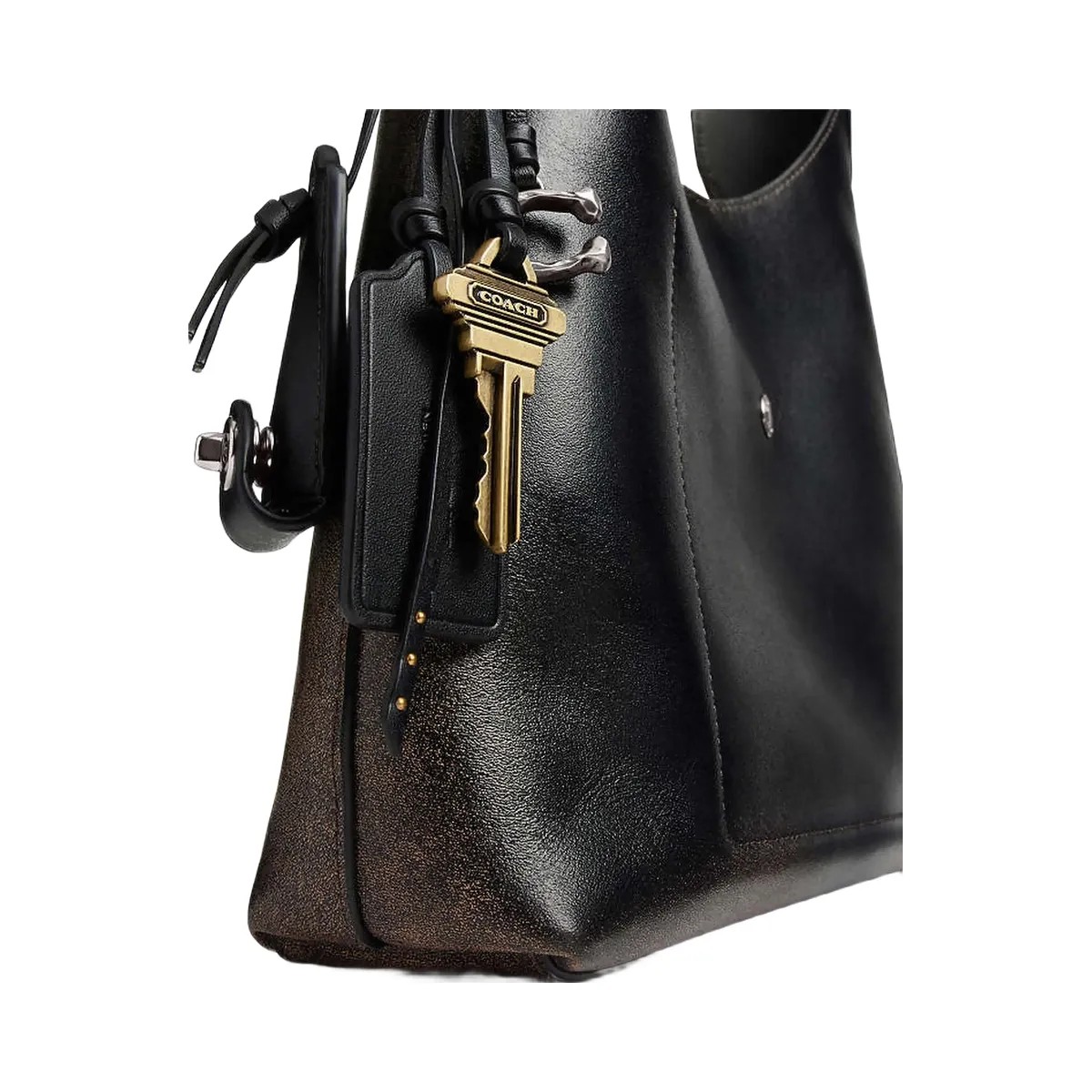 Coach Brooklyn Shoulder Bag 28 In Loved Leather Loved Leather-Silver-Black Brown - HypeFly India View 3