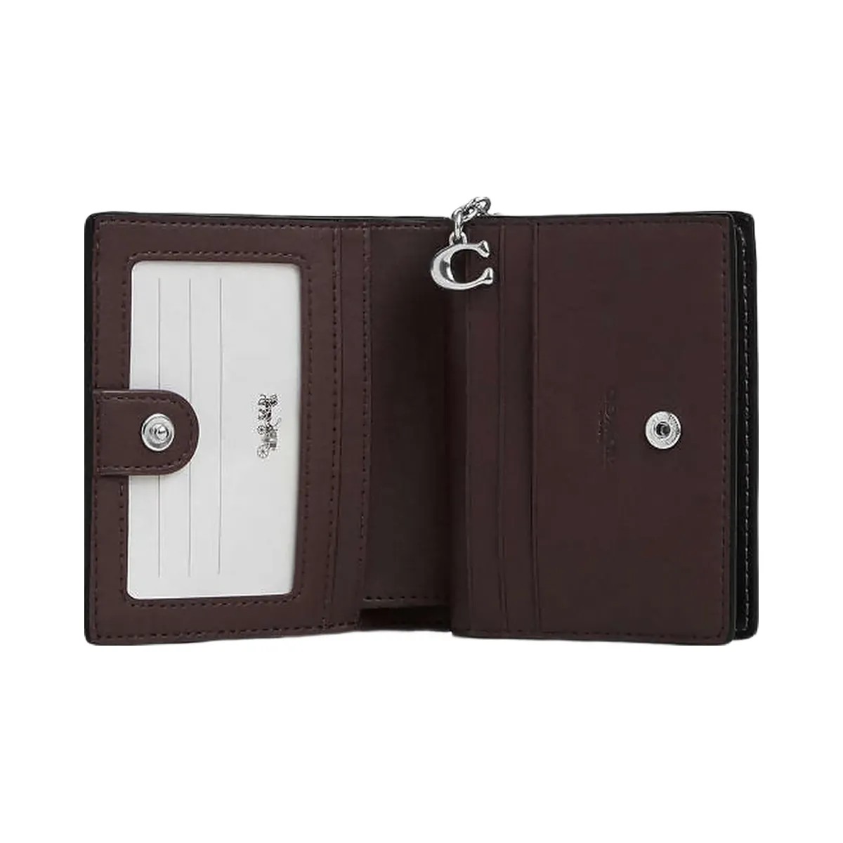 Coach Snap Wallet With Floral Print Silver-Chalk-Black Multi - HypeFly India View 2