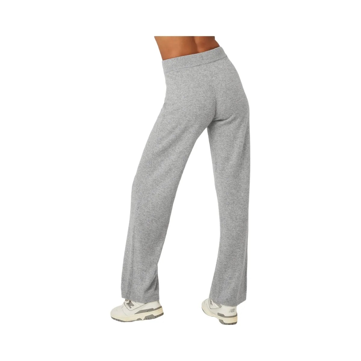 Alo Women's Cashmere High-Waist Jet Set Wide Leg Pant - Dove Grey Heather - HypeFly India View 4
